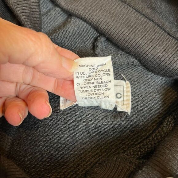 For the Republic French Terry Hoodie Womens Black Kangaroo Pocket Lightweight XS - Picture 6 of 9